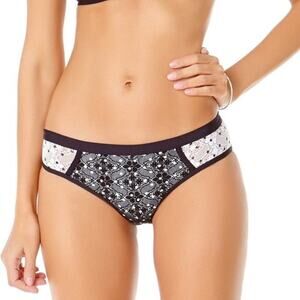 NWT Anne Cole White Black Crochet Lace Print Bikini Bottoms XS